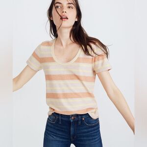 Madewell Alto Scoop Tee in Montoya Stripe Size XS